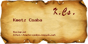 Kmetz Csaba névjegykártya